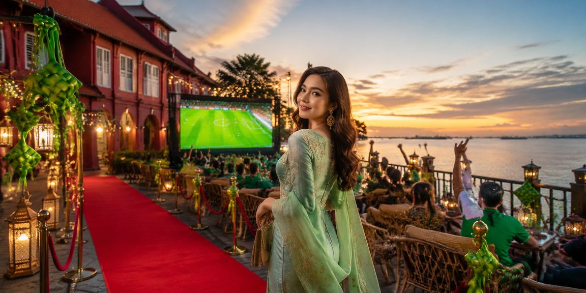 Suasana pertaruhan bola sepak semasa Hari Raya di Melaka bergaya tempatan